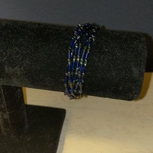 Blue and Black Bead Bracelets